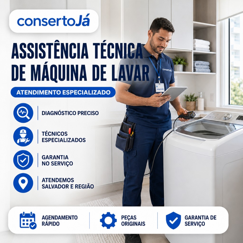 Técnico examinando componentes internos de lava e seca