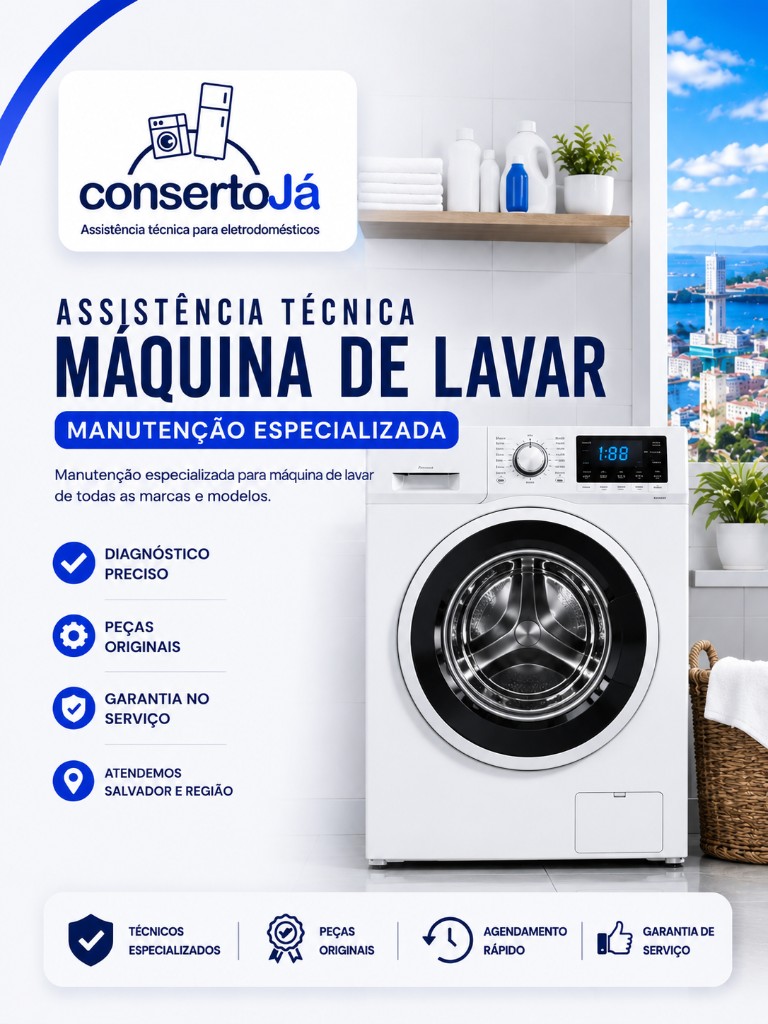 ConsertoJá - assistência técnica especializada em máquinas de lavar em Salvador e região